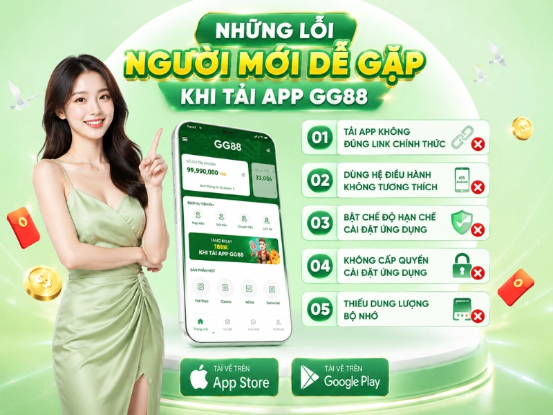 Những Lỗi Người Mới Dễ Gặp Khi Tải App GG88