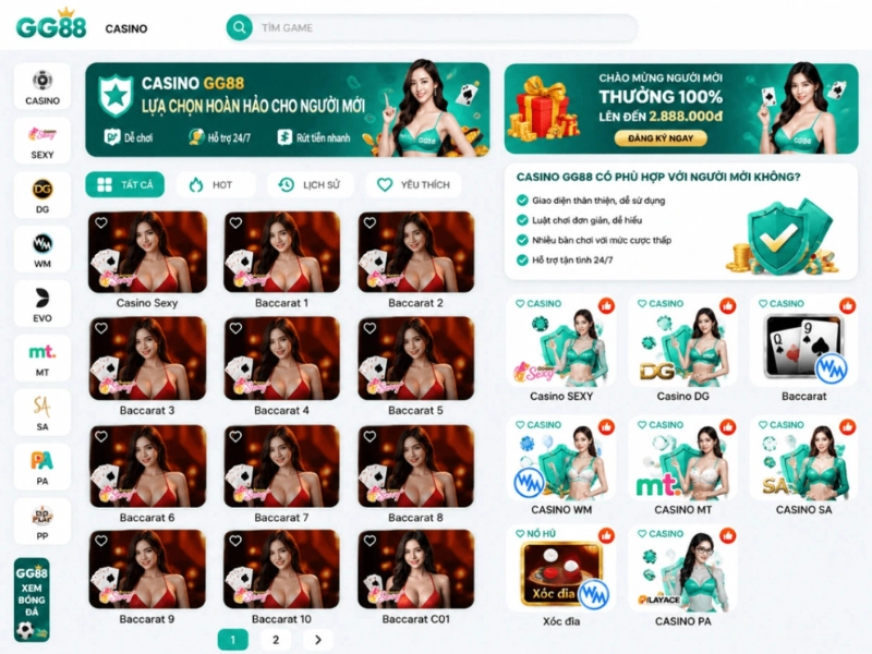 Tóm tắt nhanh về Casino GG88