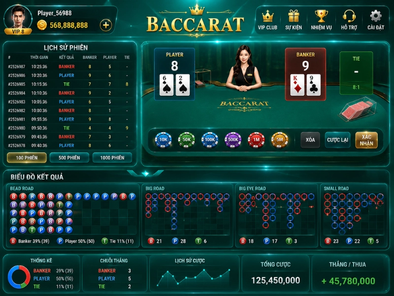 Quan Sát Kết Quả Baccarat